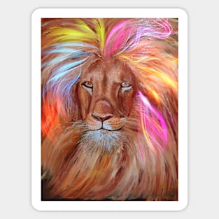 pink lion Sticker